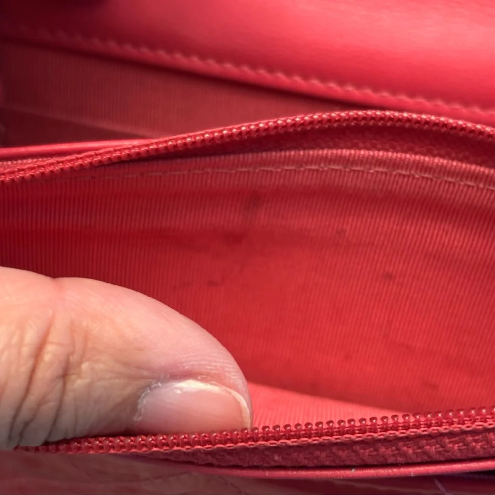 CHANEL Patent Calfskin Quilted Wallet On Chain WOC Strawberry Pink 🍓 - Picture 13 of 16